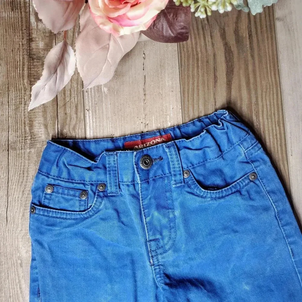 Arizona Jean Co. Size 5 Regular Boys Blue Skinny Denim Jeans Adjustable Waist